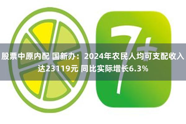 股票中原内配 国新办：2024年农民人均可支配收入达23119元 同比实际增长6.3%