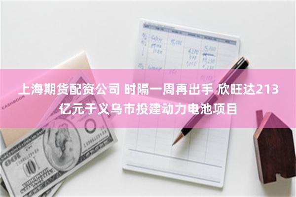 上海期货配资公司 时隔一周再出手 欣旺达213亿元于义乌市投建动力电池项目