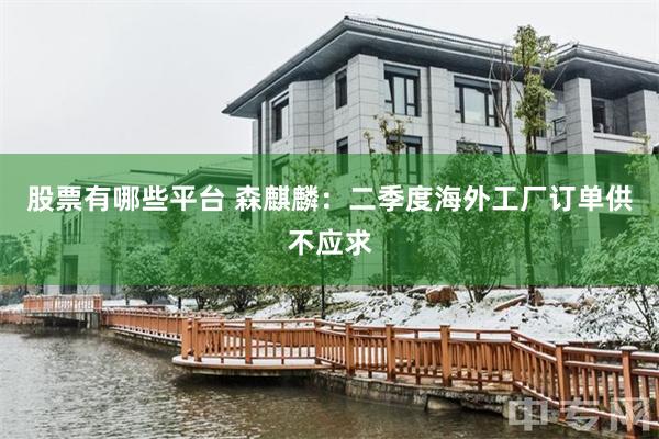 股票有哪些平台 森麒麟：二季度海外工厂订单供不应求