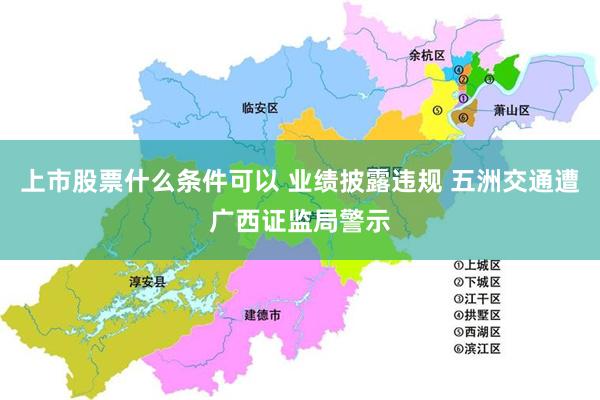 上市股票什么条件可以 业绩披露违规 五洲交通遭广西证监局警示