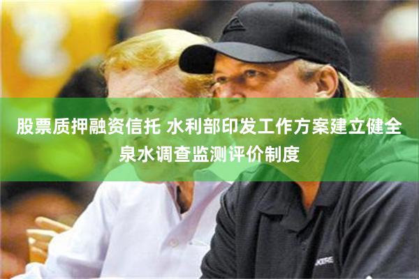 股票质押融资信托 水利部印发工作方案建立健全泉水调查监测评价制度