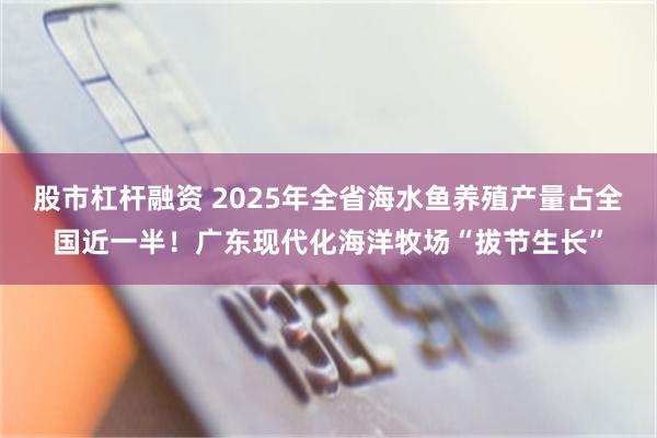股市杠杆融资 2025年全省海水鱼养殖产量占全国近一半！广东现代化海洋牧场“拔节生长”
